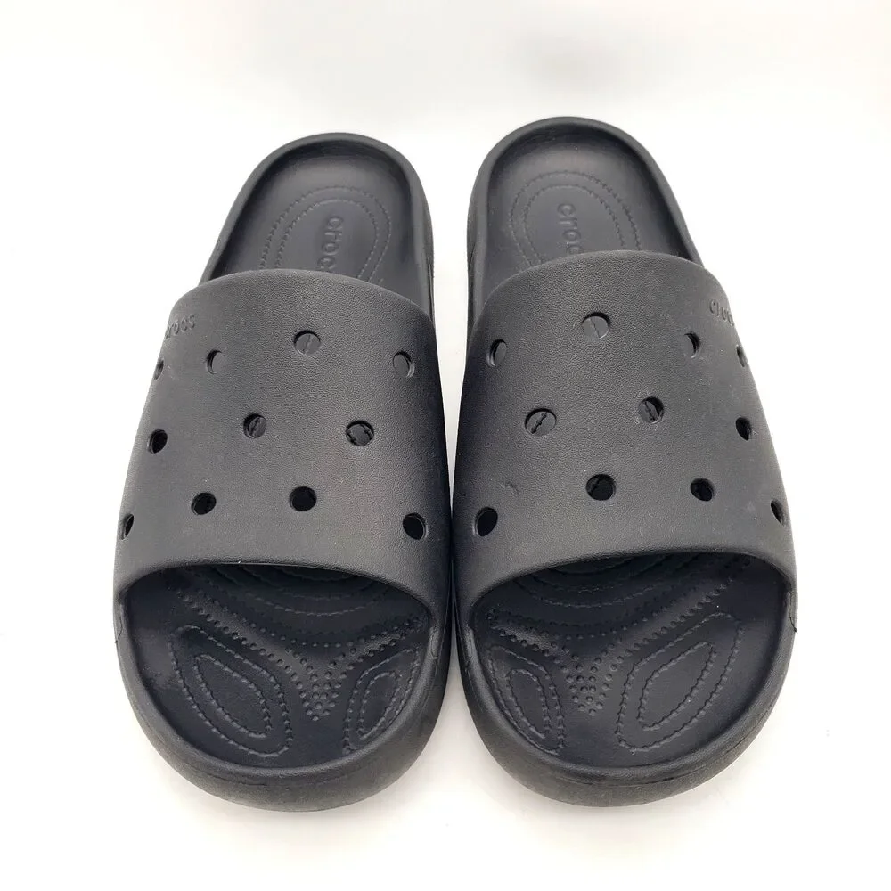 Crocs Saturday Slide V2 Men's Size 15 Black Sandals Slippers Rubber Water Shoes